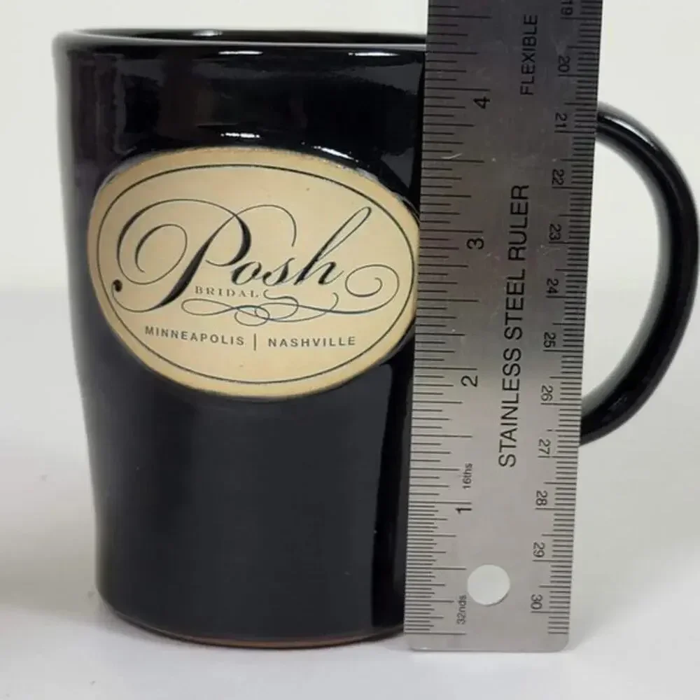 Deneen Pottery Posh Bridal Mug 2016 Brown Cream Hand Thrown USA Coffee Cup
